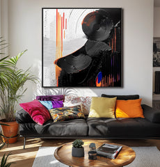 Rhythms of Contrast-Modern Black and White Abstract Art: – Textured Abstract Wall Art