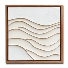 Serene Waves-Beige Textured Minimalist Abstract Painting for Modern Interiors