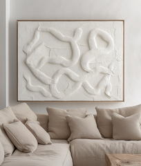 Tranquil – Textured Abstract Wall Art, Beige Curved Lines 3D Relief Painting
