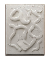 Tranquil – Textured Abstract Wall Art, Beige Curved Lines 3D Relief Painting