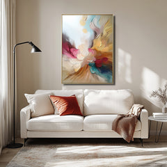 Ethereal Bloom: Luxury Handmade Abstract Oil Painting – Vibrant Textured Art for Aesthetic Space