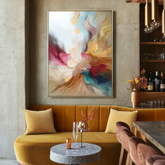 Ethereal Bloom: Luxury Handmade Abstract Oil Painting – Vibrant Textured Art for Aesthetic Space