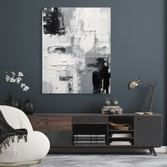 Monochrome Essence – Textured Abstract Wall Art
