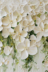 Floral Cascade – 3D Textured Floral Oil Painting for Modern & Minimalist Interiors