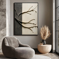 Branching Realms – Textured Abstract Canvas Painting for Modern Wall Decor
