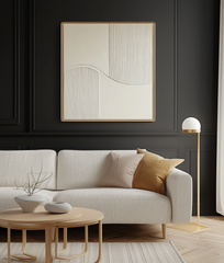 Linear Serenity-Neutral Tones Textured Abstract Wall Art with – Wabi-Sabi Textured Abstract Wall Art
