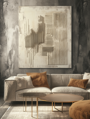 Echoes of Structure Wall Art – Wabi-Sabi Textured Abstract Wall Art