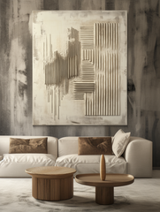 Echoes of Structure Wall Art – Wabi-Sabi Textured Abstract Wall Art