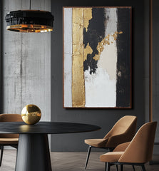 Golden Fracture – Textured Abstract Wall Art