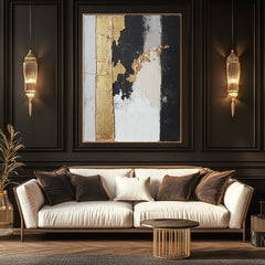 Golden Fracture – Textured Abstract Wall Art