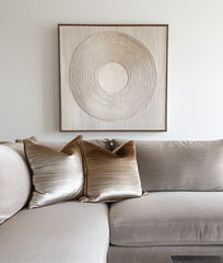 Ethereal Circles-Textured Circular Pattern Framed Wall Art , Minimalist Abstract Decor