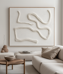 Serenity Flow: Textured Minimalist Abstract Wall Art – Wabi-Sabi Textured Abstract Wall Art