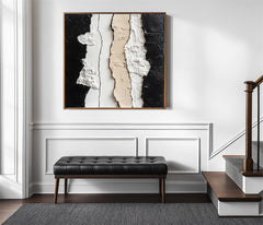 Tectonic Layers-Textured Abstract Wall Art – Neutral Tones Modern Decor