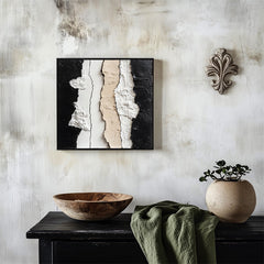Tectonic Layers-Textured Abstract Wall Art – Neutral Tones Modern Decor