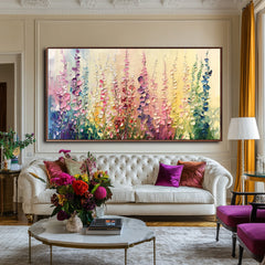 Wildflower Symphony: Textured Art – Textured Floral Oil Painting