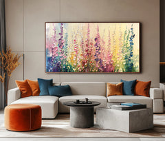 Wildflower Symphony: Textured Art – Textured Floral Oil Painting