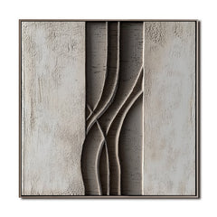 Flowing Paths: Textured Relief – Textured Abstract Wall Art