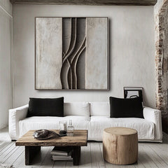 Flowing Paths: Textured Relief – Textured Abstract Wall Art