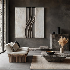 Flowing Paths: Textured Relief – Textured Abstract Wall Art