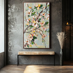 Blossom Reverie: Textured Art – Textured Floral Oil Painting