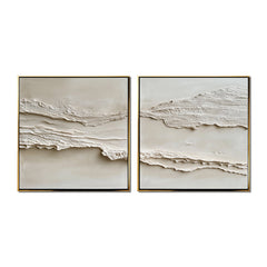 Ethereal Drift: Textured Dual – Textured Abstract Wall Art