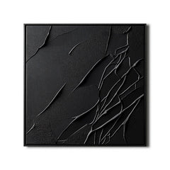 Veil of Shadows-Modern Minimalist Textured Painting