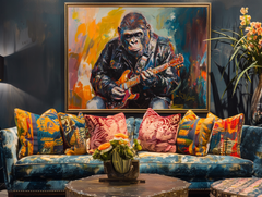 Rhythm Beast – Gorilla Playing Guitar Painting for Modern Creative Interiors