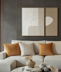 Linear Harmony – Wabi – Sabi 3D Textured Abstract Wall Art – Minimalist Home Decor