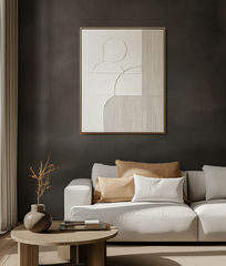 Linear Harmony – Wabi – Sabi 3D Textured Abstract Wall Art – Minimalist Home Decor
