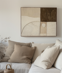 Earthbound Harmony – Textured Geometric Wall Art