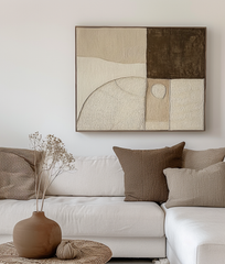Earthbound Harmony – Textured Geometric Wall Art