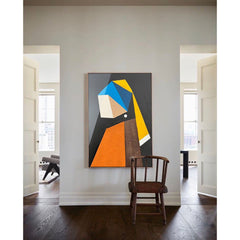 Modern Minimalist Painting on Canvas Colorful Geometric Painting Organic Shape Art Custom Canvas Wall Art Living Room Painting