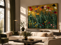 Radiant Meadow – Hand-Painted Floral Oil Canvas Art
