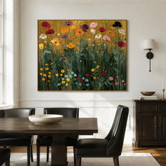 Radiant Meadow – Hand-Painted Floral Oil Canvas Art