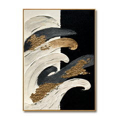 Textured Abstract Wave – Minimalist Coastal Wall Art hand-painted wall art