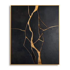 Golden Veins – Abstract Minimalist Textured Wall Art hand-painted wall art