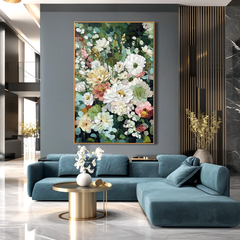 Silent Bloom Garden – Textured Floral Wall Art