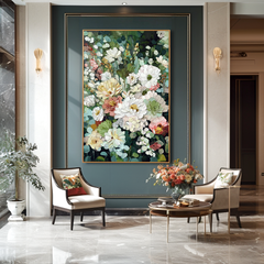 Silent Bloom Garden – Textured Floral Wall Art