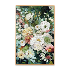 Silent Bloom Garden – Textured Floral Wall Art hand-painted wall art