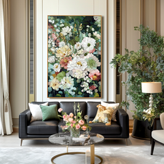 Silent Bloom Garden – Textured Floral Wall Art
