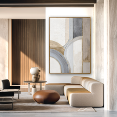 Soft Balance – Neutral Abstract Textured Wall Art