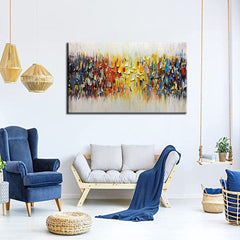 Colorful Clash – Textured Modern Abstract Oil Painting for Contemporary Home Decor