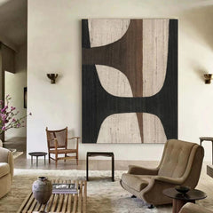 Earthy Elegance – Wabi-Sabi Neutral Abstract Canvas Art – Minimalist Wall Decor