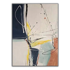 Feelings – Modern Abstract Oil Painting on Vertical Canvas for Minimalist Interiors