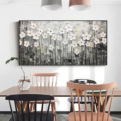 Field of Lilies – Textured Abstract Floral Painting for Elegant Decor