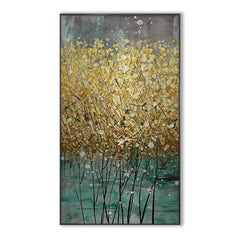 Gold Stem – Textured Floral Oil Painting