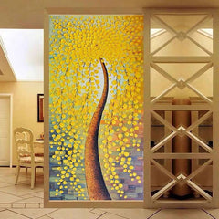 Golden Bloom – Textured Floral Oil Painting