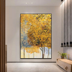 Golden Fall – Textured Landscape Oil Painting