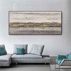 Golden Riverbank – Textured Landscape Oil Painting