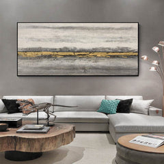 Golden Riverbank – Textured Landscape Oil Painting